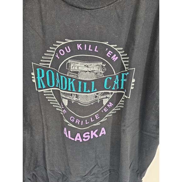 Alore Men's Black Roadkill Cafe Alaska Short Sleeve T-Shirt Size XXL - Picture 3 of 5